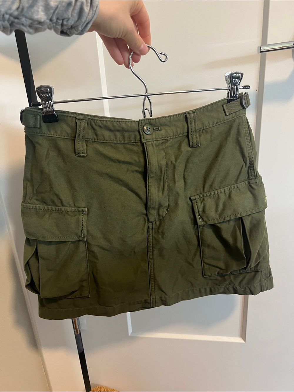 TNA Olive Green Cargo Mini Skirt